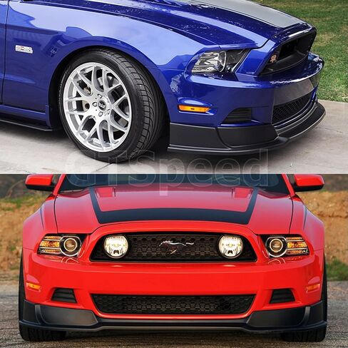 متوافق مع/استبدال الشفاه الأمامية ، RTR نمط PU SPOILER LIP SPOILER الأسود ، يناسب 2013 2014 FORD MUSTANG BASE V6 GT V8 in Kuwait