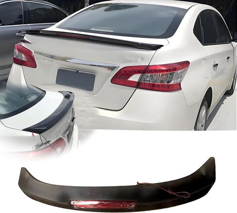 Rear Trunk Spoiler Wing with Light Fit for Nissan Sentra 2013-2019 FE+ S/NISMO/S/SL/SR/SV Gloss Black Sport Style Decklid Lip Exterior Accessories in Saudi Arabia