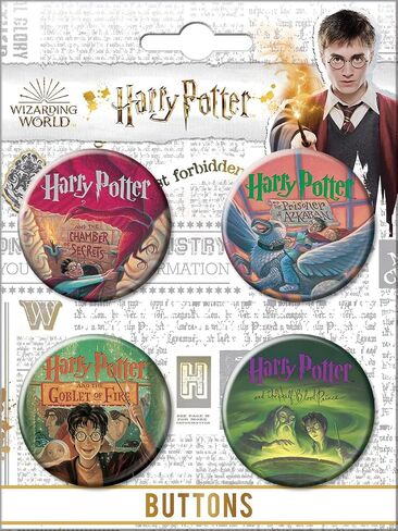 Ata-Boy Harry Potter Book Covers Set of Four 1.25" Collectible Buttons in Saudi Arabia