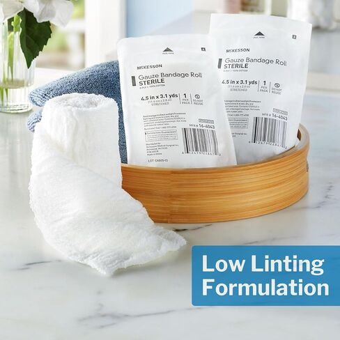 McKesson Sterile 6-Ply Cotton Fluff-Dried Gauze Bandage Roll, 4.5 inches x 4.1 Yards, 100 Count in Saudi Arabia