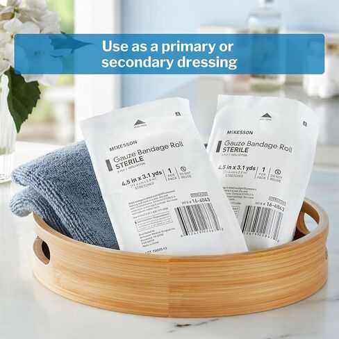 McKesson Sterile 6-Ply Cotton Fluff-Dried Gauze Bandage Roll, 4.5 inches x 4.1 Yards, 100 Count in Saudi Arabia