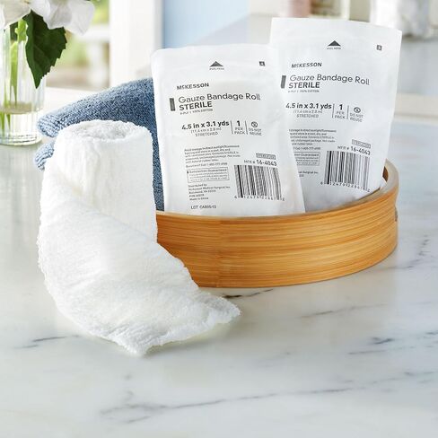 McKesson Sterile 6-Ply Cotton Fluff-Dried Gauze Bandage Roll, 4.5 inches x 4.1 Yards, 100 Count in Saudi Arabia