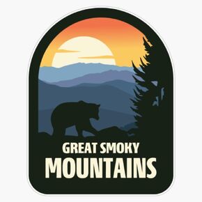 Magnet Great Smoky Mountains National Park Vintage Patch Magnet Vinyl Decal Sticker 5" in Saudi Arabia