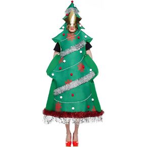 Halloween Women Christmas Tree Costumes with Star Mask for Adult Funny Festival Party Suit Costume in Kuwait