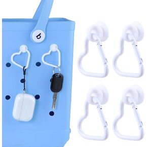 2Pcs Inserts Hooks Accessories for Bogg Bag and Simply Southern Tote,Charms Key Holder Heart Shape Hook for Bogg Bags Keychain -Finding Your Keys Quickly(White) in Kuwait