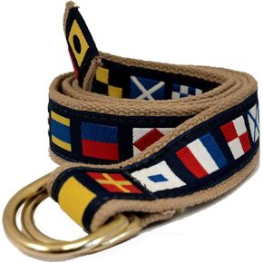 Skippers D-Ring Nautical Code Flags Belt, Khaki Webbing, Brass D-Ring in Saudi Arabia