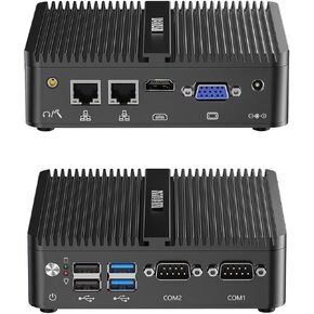 WEIDIAN Fanless PC Dual NIC, Mini Desktop Computer with Windows 10 Pro 16GB DDR4 256GB SSD Small Desktop PC for Work from Home/Office/Advertising Signage/HTPC, Support Dual Display, Auto Power On in Kuwait