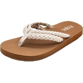 Flojos Mischa Women’s Sandal ، حزام ثونغ مزدوج مضفر واسع مع سرير منقوش كوش in Saudi Arabia