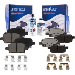 Detroit Axle - Brake Pads for 16-20 Chevrolet Malibu with Manual Parking Brake, Front and Rear Ceramic Brake Pads w/Hardware 2016 2017 2018 2019 2020 Replacement in Saudi Arabia