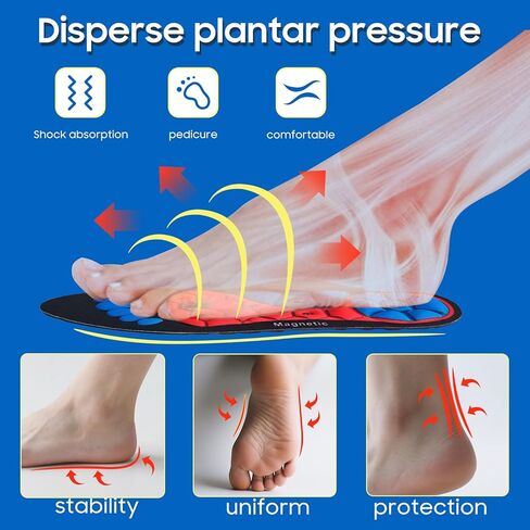 النعال العلاجية ، النعال المغناطيسية للنساء ، النعال المغناطيسية لتعزيز الراحة والدعم ، النعال القدم مع العلاج بالابر (الأحمر الأسود ، M: 9-11) in Kuwait