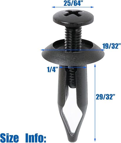 OAUTOO 50pcs 1/4" Hole Multi-Purpose Push-Type Retainer Clip for Ford W706350-S300, N803946S Chrysler 6502871 Mercedes 000-991-52-40 in Saudi Arabia
