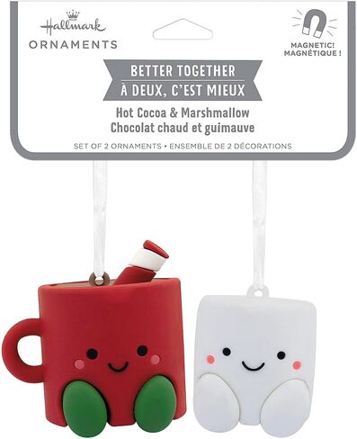 Hallmark Better Together Hot Cocoa and Marshmallow Magnetic Christmas Ornaments, Set of 2 in Saudi Arabia