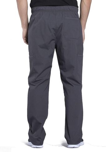 Men Scrubs Set Workwear Professionals WW695 V-Neck Top & WW190 FLACED LEG FLY PARK PANT PANT ، Pewter- L TOP/L PANT in Saudi Arabia