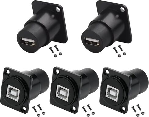 PENGLIN 2 قطعة USB B إلى محول تركيب لوحة، USB2.0 نوع B أنثى إلى USB-A أنثى محول موصل للطابعة الماسح الضوئي القرص الصلب الخارجي in Kuwait