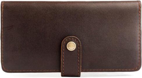 Portland Leather Goods Women's Mini Bifold Wallet – Slim, Palm-Sized Design with Secure Snap Closure, 2 Card Slots, 2 Cash Slots & Zippered Coin Pocket – Pebbled Black in Saudi Arabia