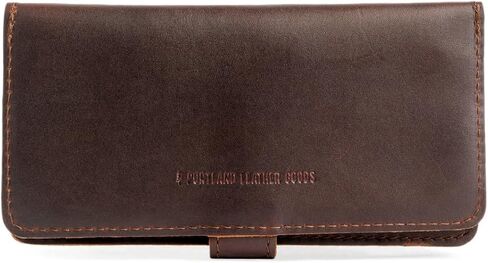 Portland Leather Goods Women's Mini Bifold Wallet – Slim, Palm-Sized Design with Secure Snap Closure, 2 Card Slots, 2 Cash Slots & Zippered Coin Pocket – Pebbled Black in Saudi Arabia