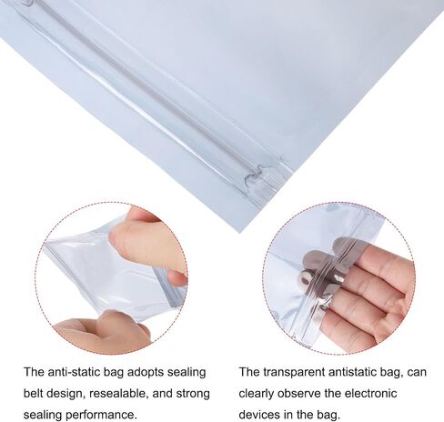 MECCANIXITY Anti Static Bags Shielding Bag 50pcs 3x5inch(8x13cm) Resealable with Labels for Hard Drive HDD SSD PCB Board in Saudi Arabia