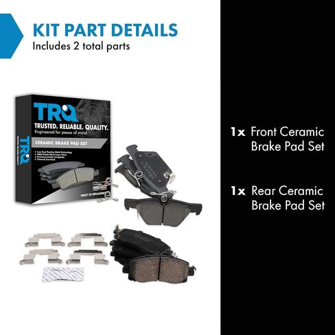 TRQ Front & Rear Brake Pads Ceramic Compatible with 2019-2021 Subaru Forester 2020-2021 Legacy 2020-2022 Outback in Saudi Arabia
