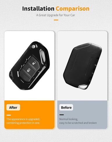 Hoolcar Key Fob Cover Case Key Holder Shell Remote Control Smart Key Fob Protector Compatible with Jeep Wrangler JL JLU & Gladiator JT 2018-2025, Yellow in Kuwait