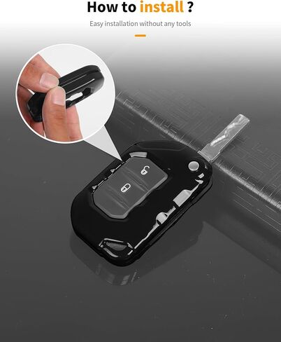 Hoolcar Key Fob Cover Case Key Holder Shell Remote Control Smart Key Fob Protector Compatible with Jeep Wrangler JL JLU & Gladiator JT 2018-2025, Yellow in Kuwait