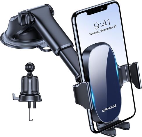 Miracase 3-in-1 Car Phone Mount Mount ، حاملي الهواتف المحمولة العالمية للوحة معلومات السيارات الخاصة بك في الهواء in Kuwait