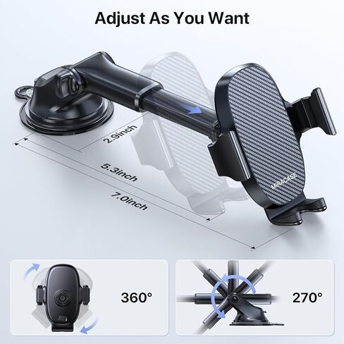 Miracase 3-in-1 Car Phone Holder Mount, Universal Cell Phone Holders for Your Car Dashboard Air Vent Windshield Compatible with iPhone 16 15 14 13 12 11 Pro Max Xs XR X, Samsung in Kuwait