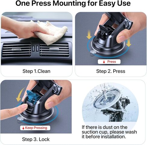 Miracase 3-in-1 Car Phone Holder Mount, Universal Cell Phone Holders for Your Car Dashboard Air Vent Windshield Compatible with iPhone 16 15 14 13 12 11 Pro Max Xs XR X, Samsung in Kuwait