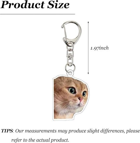 Angyape 9Pcs Funny Cat Meme Keychain Cute Bag Charms for Women Handbag Purse Charms Car Keys Accessories Party Favors Gifts in Saudi Arabia