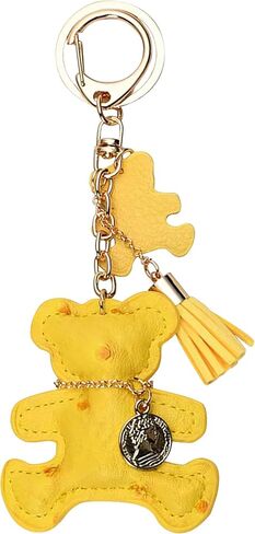 Necklace Bear Keychain, Cute Bear Bag Charm, Fashin Teddy Bears Charm for Purse Handbags Bag Accessories PU Key Charms in Kuwait