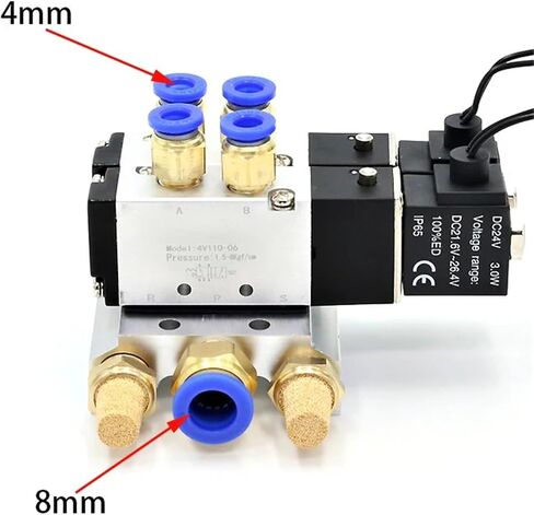 1PCS Solenoid Valve Multi-way Combination 4V110-06 Manifold Stations DC12V 24V AC220V With Fittings 5 port 2 position Solenoid Valves(4 Row 6mm fitting,DC12V) in Saudi Arabia