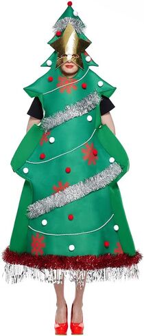 Halloween Women Christmas Tree Costumes with Star Mask for Adult Funny Festival Party Suit Costume in Saudi Arabia