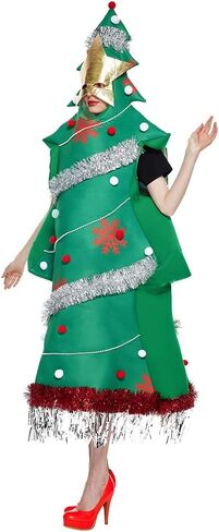 Halloween Women Christmas Tree Costumes with Star Mask for Adult Funny Festival Party Suit Costume in Saudi Arabia