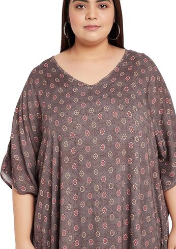 فستان Kaftan للنساء بالإضافة إلى التستر على التستر على الحجم رايون رايون كافيان ماكسي هاوس فساتين ملابس للسيدات للسيدات in Kuwait