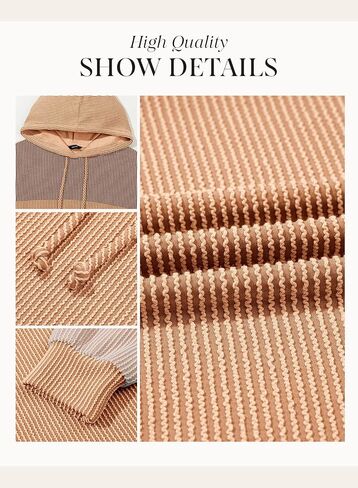 Hoodies Dokotoo للنساء بلوك بلوك من النوع الثقيل ذو الأكمام الطويلة ذات الأكمام الطويلة. in Saudi Arabia