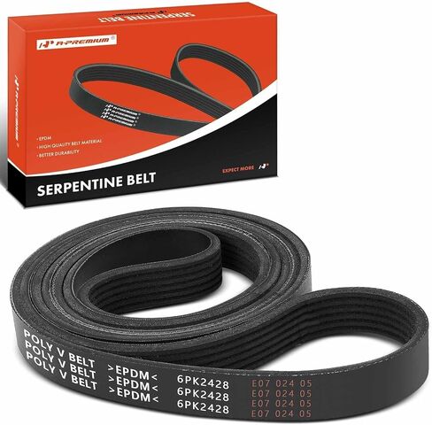 A -Premium Engine Serpentine Drive Belt متوافق مع Chevy ، GMC ، Ford ، Volvo & Cadillac Cars - Silverado 2500 HD ، Suburban 2500 ، Blazer ، Sierra 3500 ، Yukon XL 2500 ، Taurus ، XC60 ، XC90 ، & More in Saudi Arabia