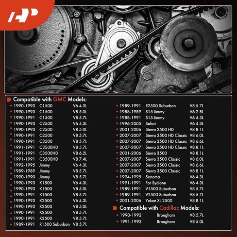 A -Premium Engine Serpentine Drive Belt متوافق مع Chevy ، GMC ، Ford ، Volvo & Cadillac Cars - Silverado 2500 HD ، Suburban 2500 ، Blazer ، Sierra 3500 ، Yukon XL 2500 ، Taurus ، XC60 ، XC90 ، & More in Saudi Arabia