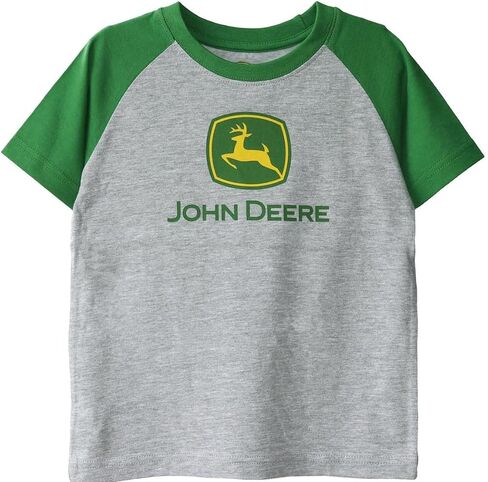 John Deere Gray Green Short Sleeve Logo T-Shirt Boys Sizes 2T, 4, 8, 10/12, 14/16 in Saudi Arabia