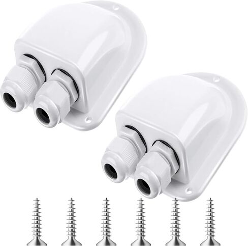 Enhon 2 Pack Solar Cable Entry Gland, Weather Resistant Solar Gland, Dual Cable Entry Housing for All Types 3mm² to 10mm² RV, Caravan, Marine, Boat, Cabin (White) in Saudi Arabia