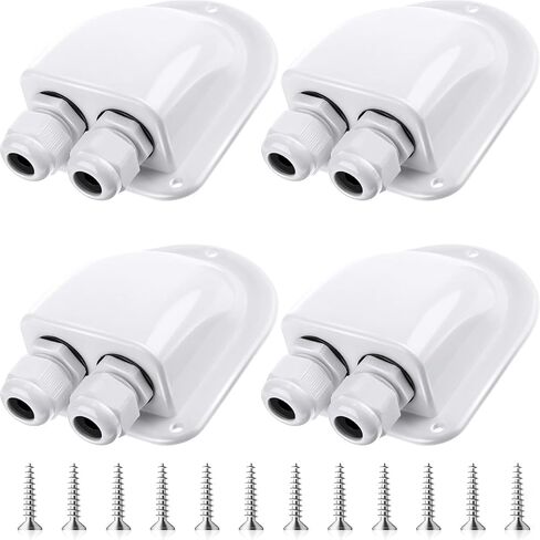 Enhon 2 Pack Solar Cable Entry Gland, Weather Resistant Solar Gland, Dual Cable Entry Housing for All Types 3mm² to 10mm² RV, Caravan, Marine, Boat, Cabin (White) in Saudi Arabia