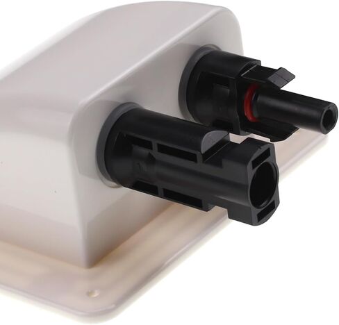ZOOKOTO ABS UV Resistance Dual Cable Entry Housing Photovoltaic Connector Waterproof Box for Solar Project on Rv, Boat,Camper,Van, Weatherproof (Black Entry Gland) in Kuwait