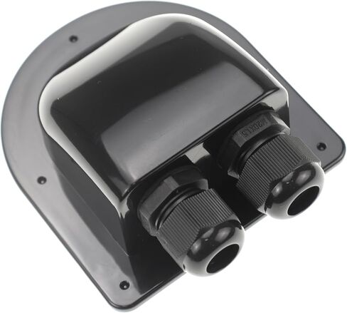 ZOOKOTO ABS UV Resistance Dual Cable Entry Housing Photovoltaic Connector Waterproof Box for Solar Project on Rv, Boat,Camper,Van, Weatherproof (Black Entry Gland) in Kuwait