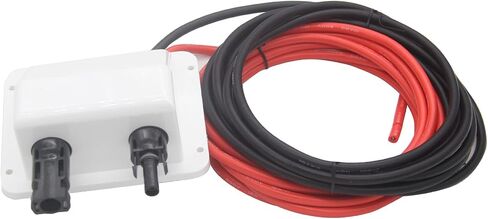 ZOOKOTO ABS UV Resistance Dual Cable Entry Housing Photovoltaic Connector Waterproof Box for Solar Project on Rv, Boat,Camper,Van, Weatherproof (Black Entry Gland) in Kuwait