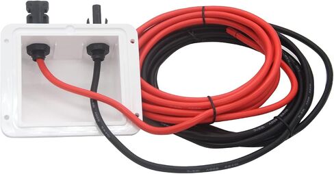 ZOOKOTO ABS UV Resistance Dual Cable Entry Housing Photovoltaic Connector Waterproof Box for Solar Project on Rv, Boat,Camper,Van, Weatherproof (Black Entry Gland) in Kuwait