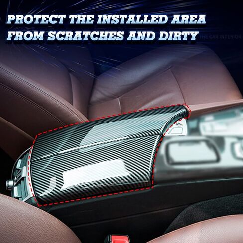 x xotic tech Car Interior Center Armrest Box Cover, Carbon Fiber Pattern Console Storage Box Protector Cap Trim Compatible with BMW 5 Series F10 F11 2010-2017 in Saudi Arabia