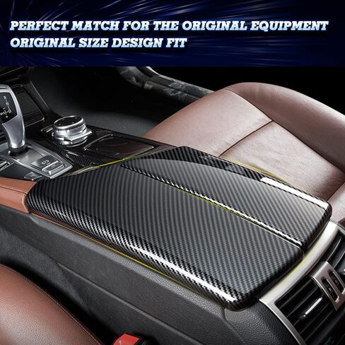 x xotic tech Car Interior Center Armrest Box Cover, Carbon Fiber Pattern Console Storage Box Protector Cap Trim Compatible with BMW 5 Series F10 F11 2010-2017 in Saudi Arabia