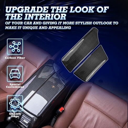 x xotic tech Car Interior Center Armrest Box Cover, Carbon Fiber Pattern Console Storage Box Protector Cap Trim Compatible with BMW 5 Series F10 F11 2010-2017 in Saudi Arabia