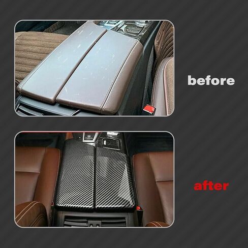 x xotic tech Car Interior Center Armrest Box Cover, Carbon Fiber Pattern Console Storage Box Protector Cap Trim Compatible with BMW 5 Series F10 F11 2010-2017 in Saudi Arabia