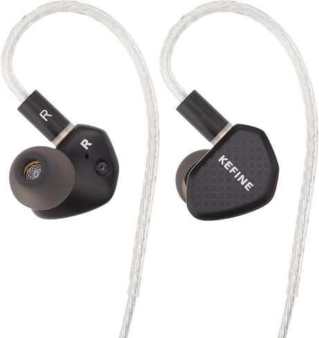 سماعات أذن Kefine Klean SV 10 مم DLC Diaphgram Dynamic Driver، سماعات رأس 1DD داخل الأذن، سماعات أذن IEM سلكية HiFi مع فوهات مزدوجة قابلة للتبديل، تصميم 0.78 2Pin قابل للفصل (فضي، 3.5 مم) in Kuwait