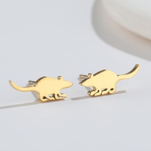 LLYANZ Cute Mouse Accessories Rat Earring Animal Stainless Steel Stud Earrings in Kuwait