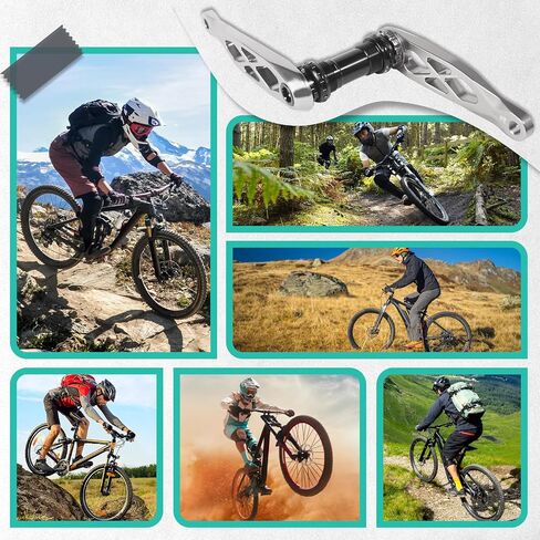 مجموعة ذراع كرنك الدراجة الجبلية BUCKLOS MTB مع دعامة سفلية - 170 مم من سبائك الألومنيوم Hollowtech مثبتة مباشرة على سرعة واحدة لـ BMX DH AM XC (أسود/تيتانيوم/فضي) in Kuwait